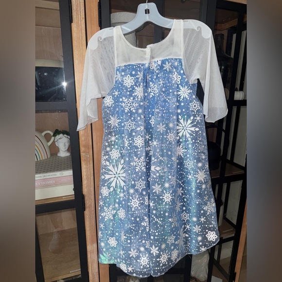 Elsa Disney Frozen princess dress costume cape glitter snowflakes toddler girl - Picture 7 of 8